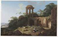 M+ 032
<br/>
Italianiserend landschap met ruïne
<br/>
<em>Giesel, Johan Ludwig (1747-1814)</em>